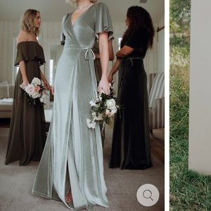 Baltic Born Meghan Velvet Wrap Dress Sage
